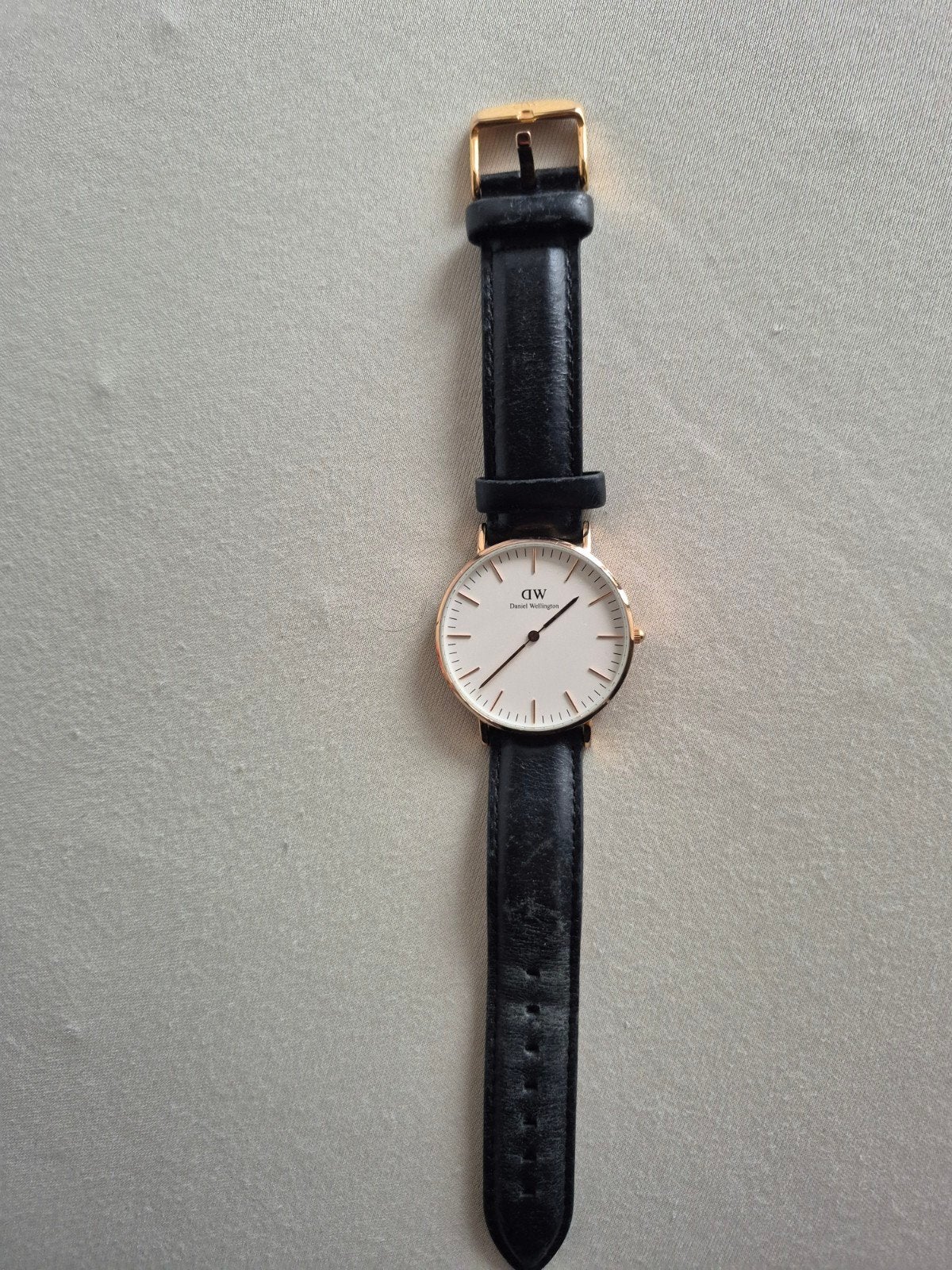Daniel Wellington Horloge - Zwart Leer & Roségoud, Ophalen of Verzenden