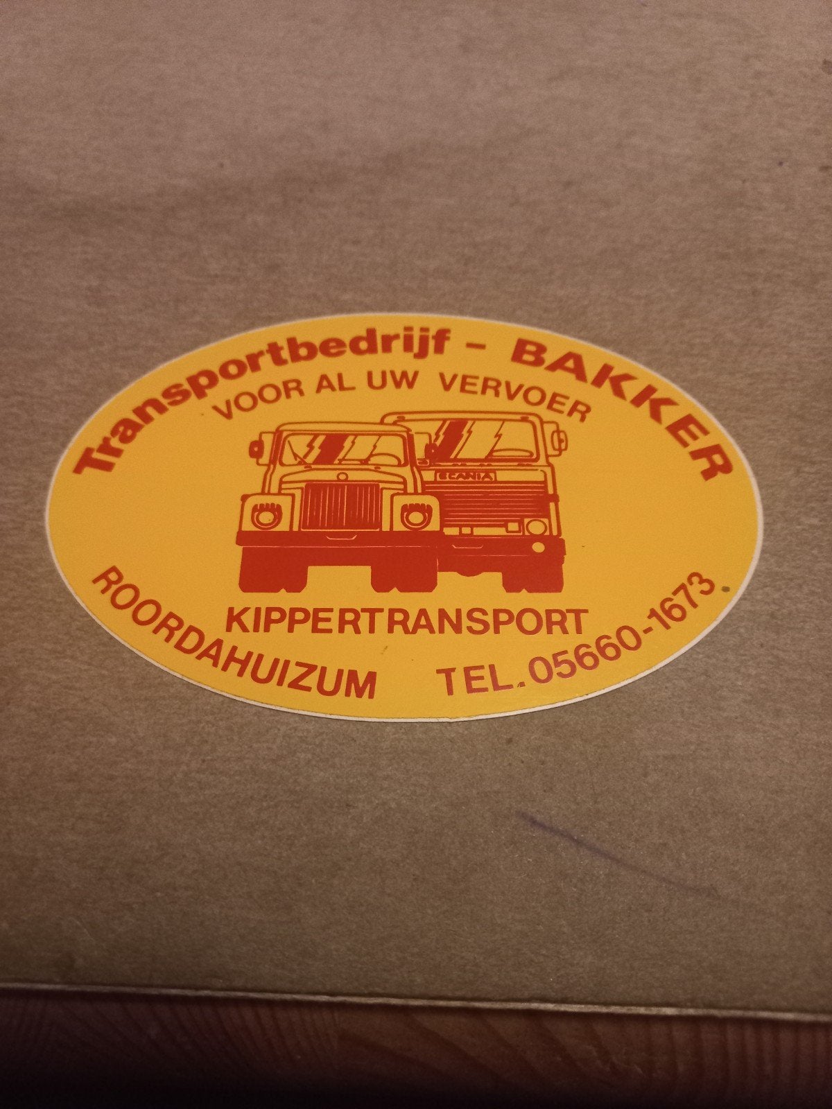Vintage Transportbedrijf Bakker Sticker, Ophalen of Verzenden