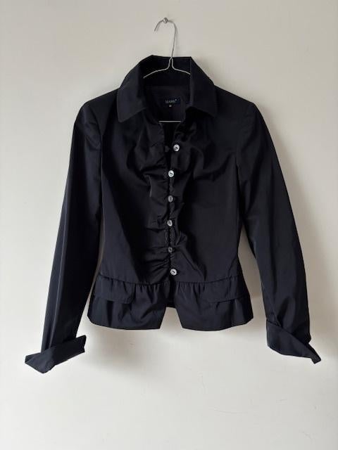 NIEUW: donkerblauwe zijdeglans blazer van MARK maat 36, Blauw, Nieuw, Ophalen of Verzenden, Jasje
