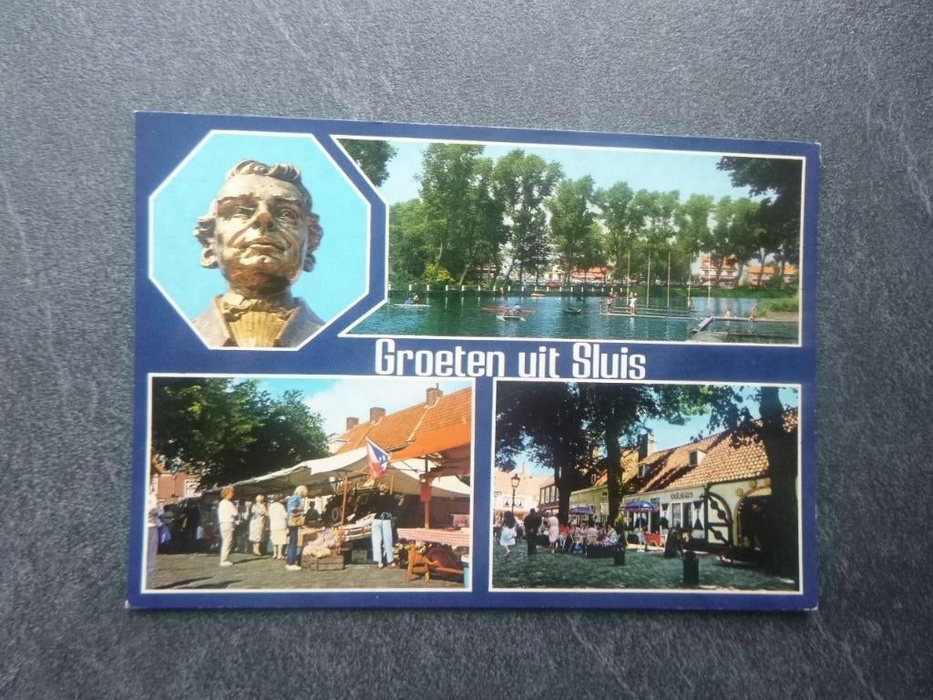 Sluis, markt/oud Sluis 1986, Verzenden, 1980 tot heden, Gelopen, Zeeland