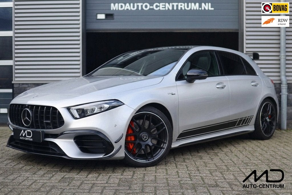 Mercedes-Benz A-klasse AMG 45 S 4MATIC+| Pano| Aero| Schaals, Auto's, Automaat, Gebruikt, 4 cilinders, 1535 kg