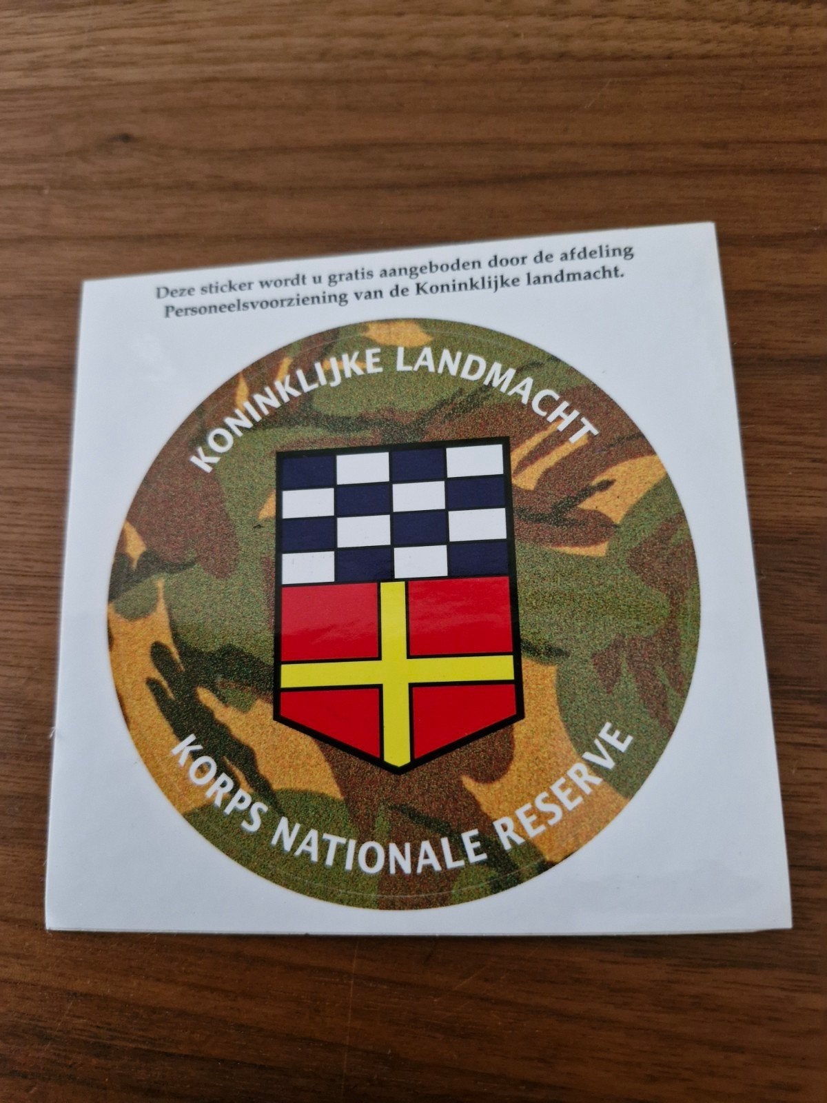 9979 Sticker Koninklijke Landmacht Korps Nationale Reserve, Verzamelen, Ophalen of Verzenden, Nieuw, Overige typen