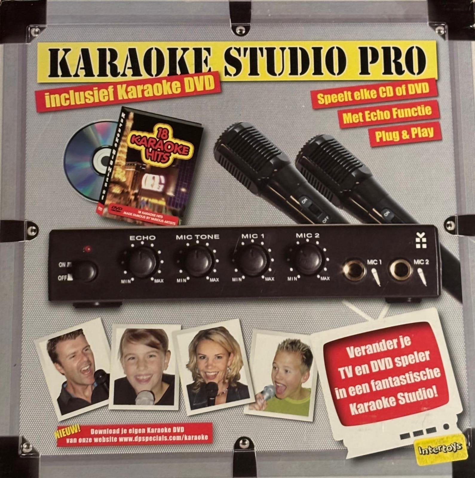 Karaoke Studio Pro met 2 microfoons en Karaoke DVD, Ophalen of Verzenden, Gebruikt, Complete set