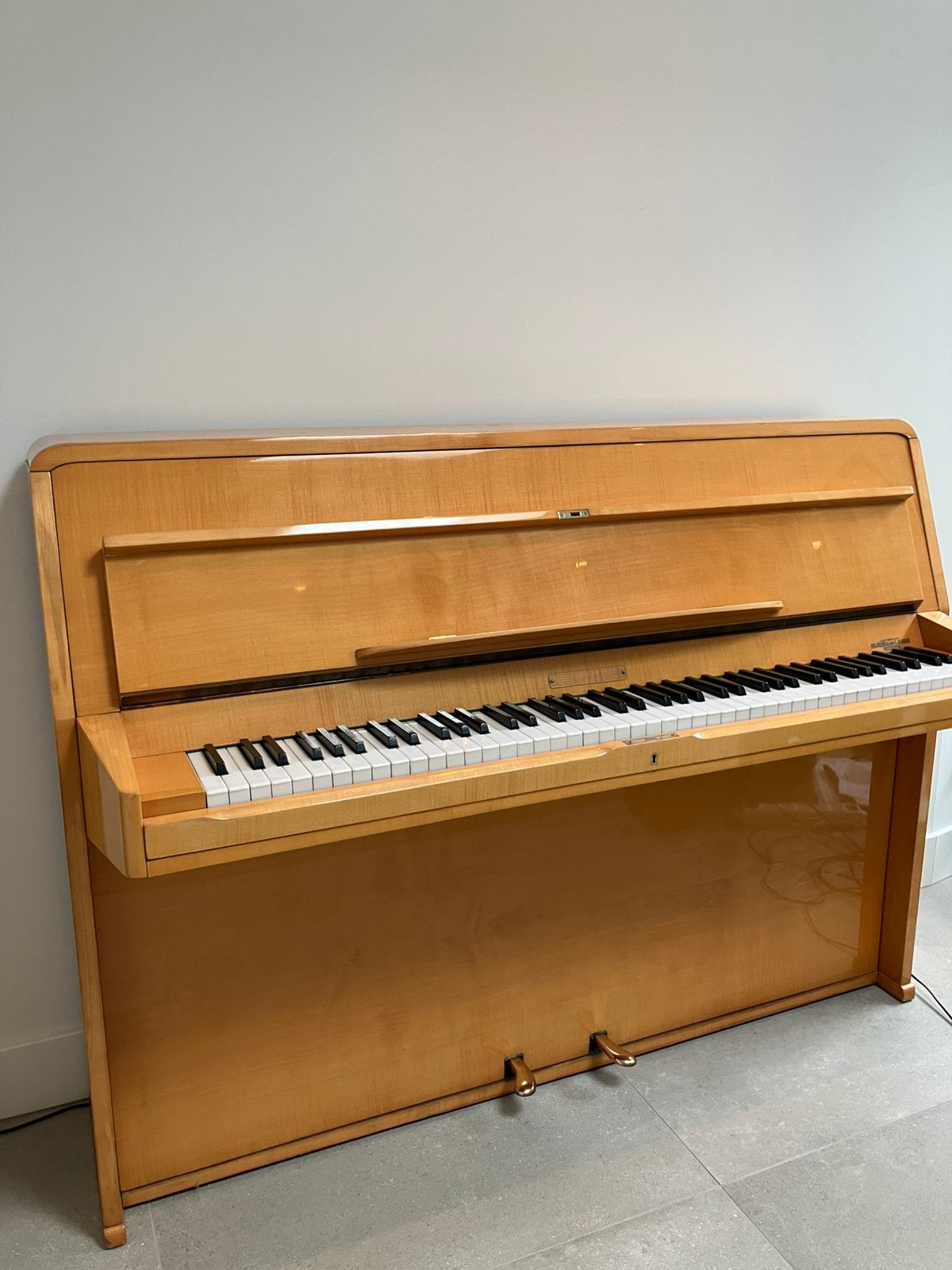 Vintage originele gele Piano 1959 met Renner mechaniek, Ophalen, Gebruikt
