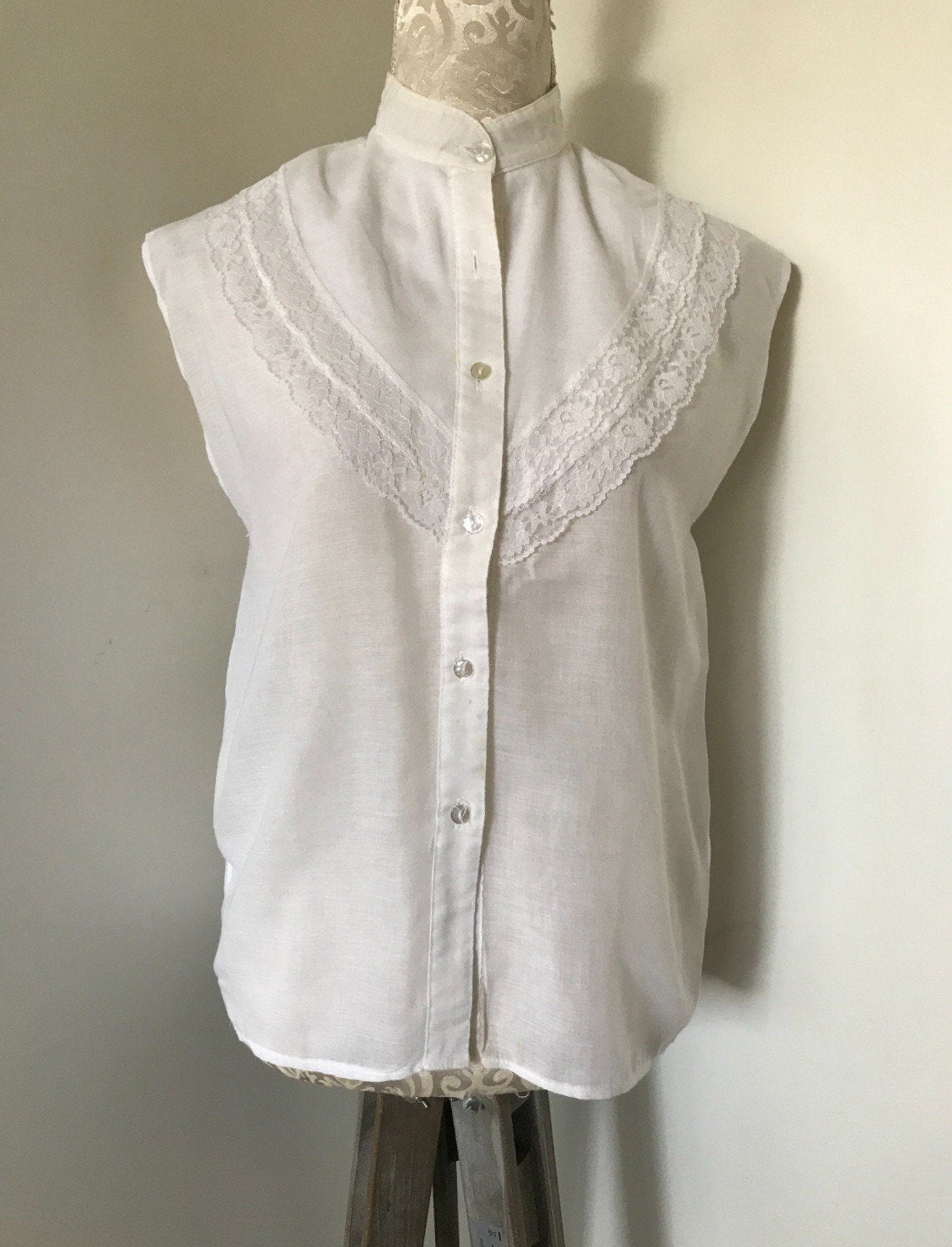 Vintage Witte Blouse, Ophalen of Verzenden, Zo goed als nieuw, Maat 38/40 (M), Wit