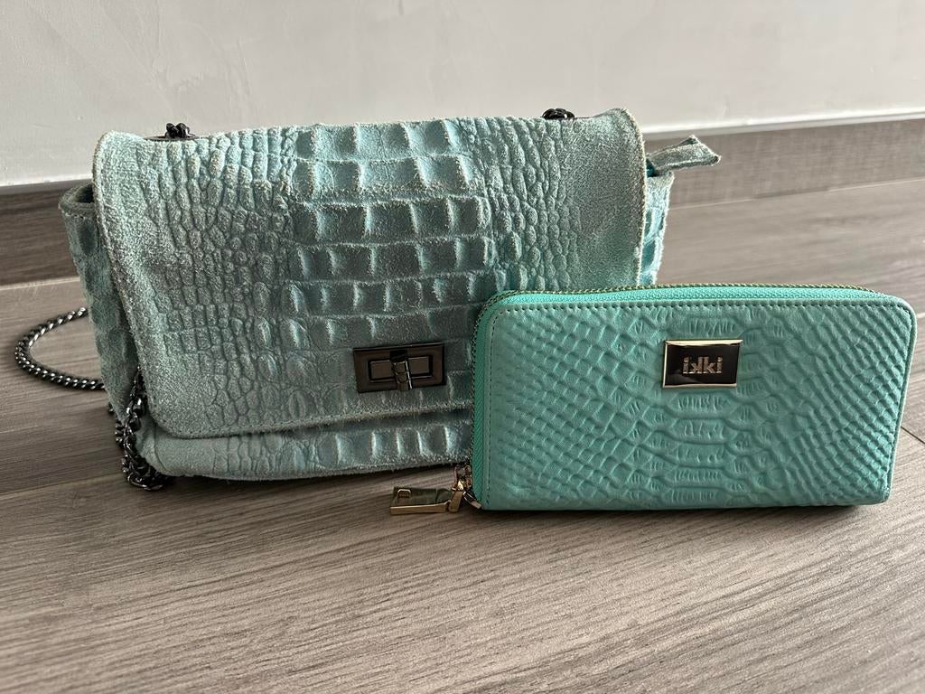 Nieuwe leren tas met portemonnee - IKKI & TOUTESTBELLE, Ophalen of Verzenden, Nieuw, Overige kleuren, Schoudertasje