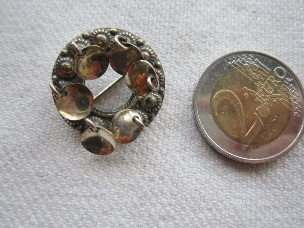 5.   Schitterende oude broche, zilver 830,  klein, Ophalen, Zilver, Broche