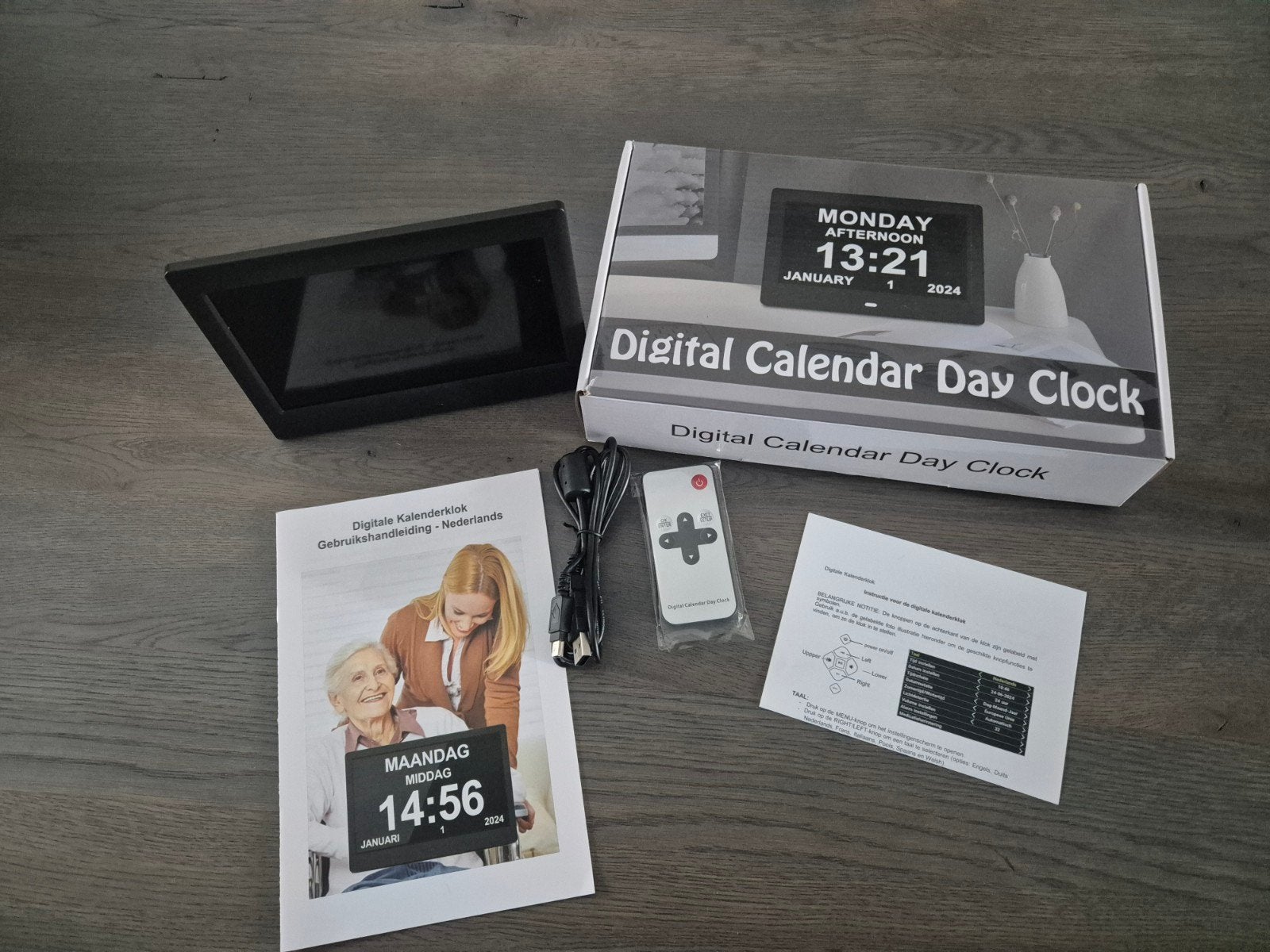 Digitale kalender dagklok, fotolijst, Ophalen, Wandklok, Nieuw, Analoog en Digitaal