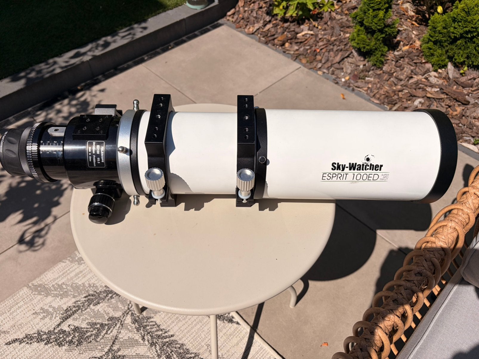 Skywatcher Esprit 100ed incl flattener en koffer, Ophalen, Zo goed als nieuw, Minder dan 80 mm