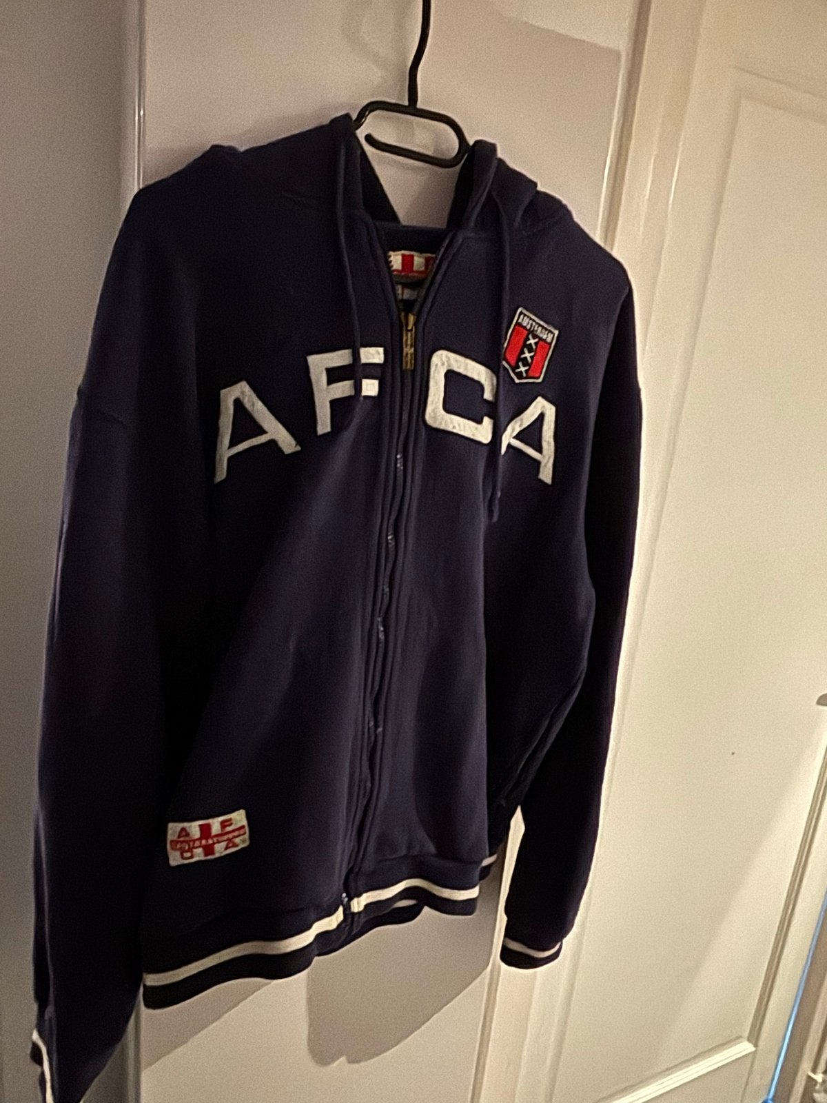 Donkerblauwe AFCA Hoodie met rits - Maat L, Ophalen of Verzenden, Gedragen