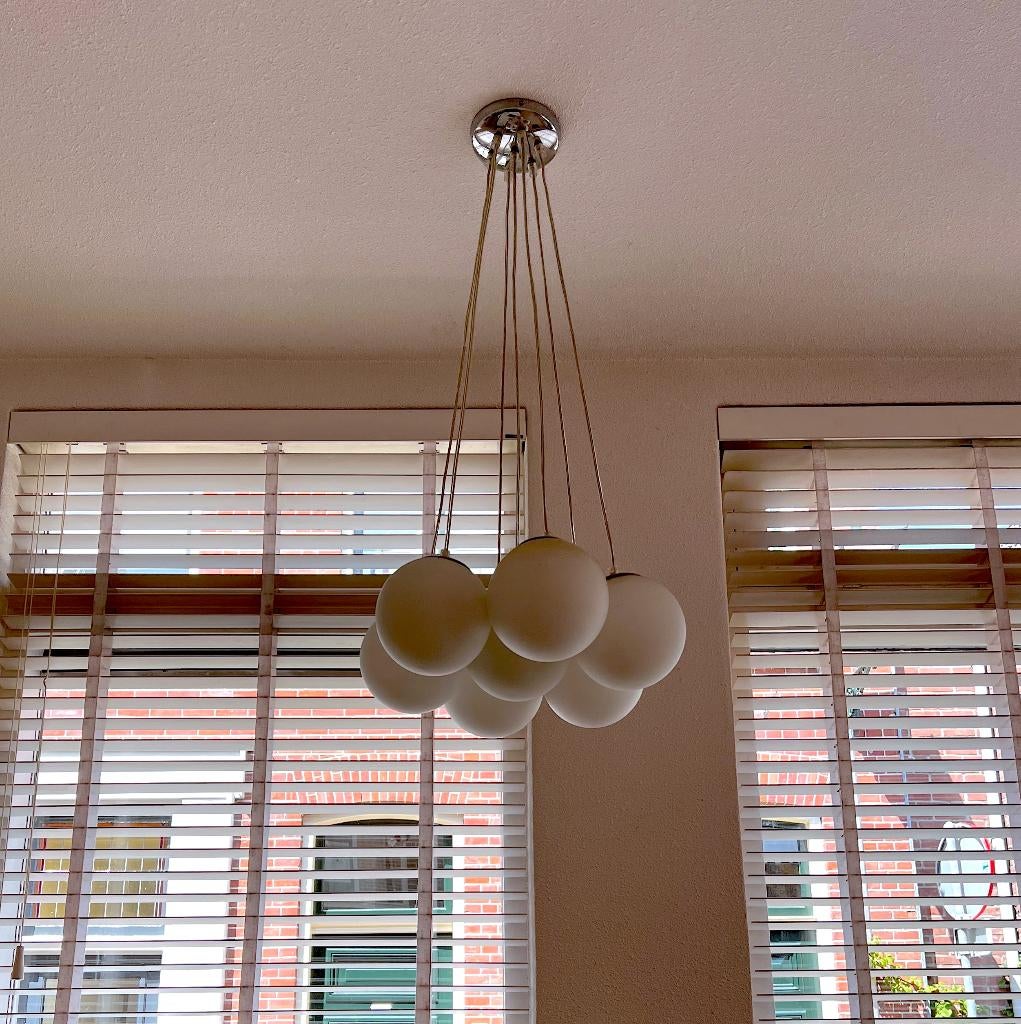Kroonluchter met 7 bollen lampen, Huis en Inrichting, Lampen | Hanglampen, Ophalen, 50 tot 75 cm, Modern / Scandinavisch / eigentijds design