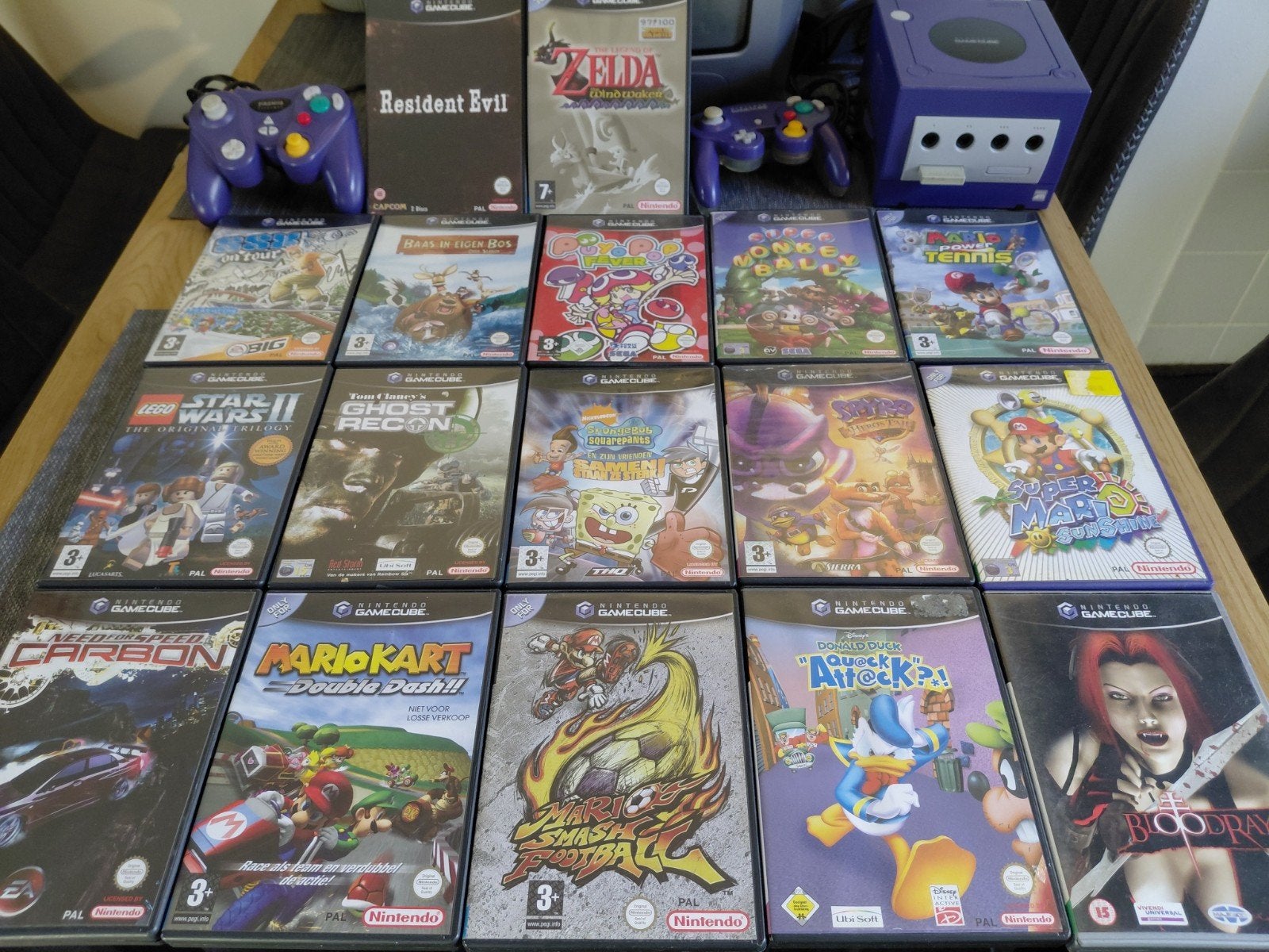 Nintendo GameCube Paars met 2 Controllers en 17 Games, Ophalen, Paars, Met 2 controllers, Gebruikt