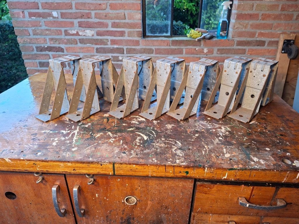 Goede, ongebruikte dubbele verzinkte balkdragers/balkdrager!, Doe-het-zelf en Verbouw, Ophalen of Verzenden, Gebruikt, 250 mm of meer