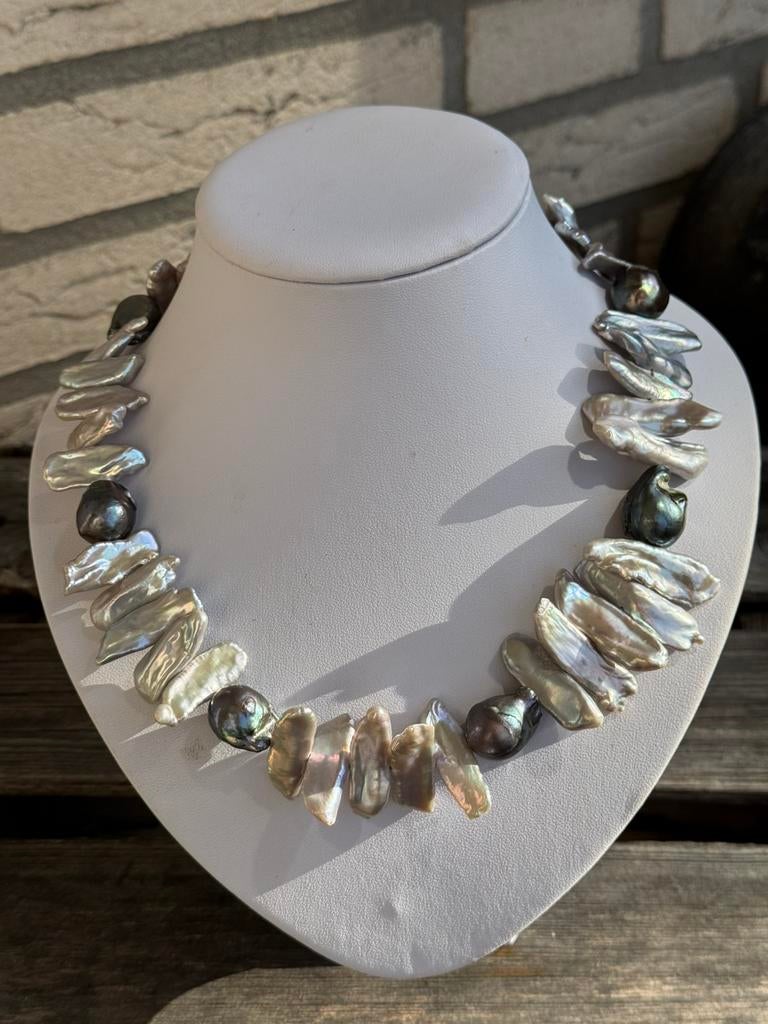 Zoetwater Parelketting Barok , Biwa Parels, Ophalen of Verzenden, Nieuw