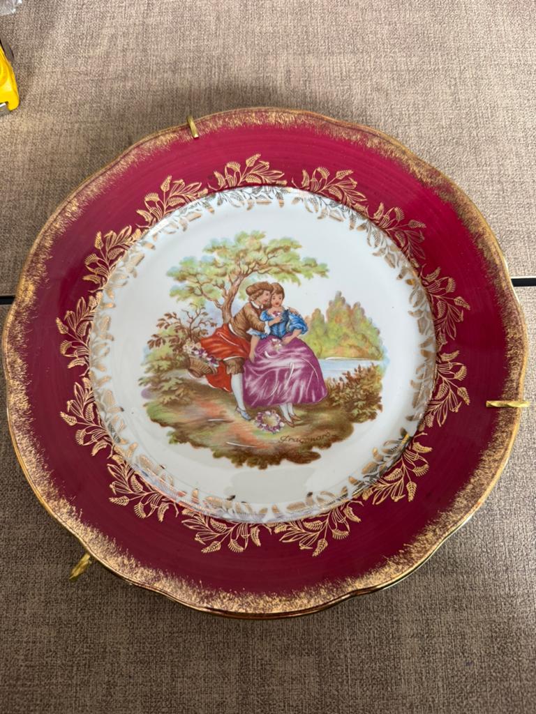 Antiek porseleinen wandbord limoges, Ophalen of Verzenden