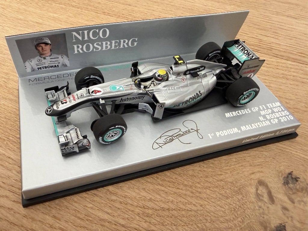 Rosberg Mercedes MGP W01 - 1st podium - 1:43 Minichamps F1, Ophalen of Verzenden, Nieuw, Auto, MiniChamps