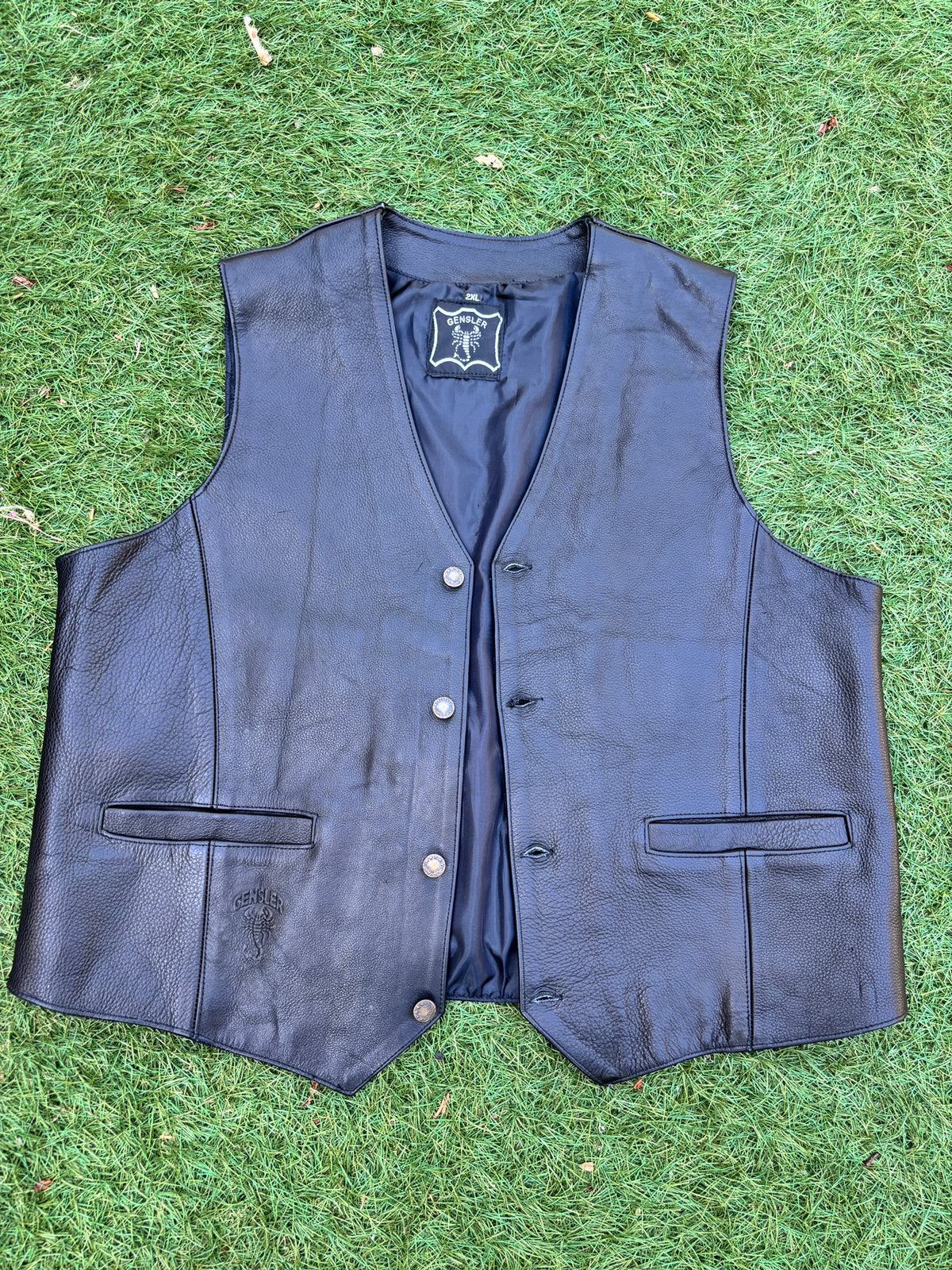 Gensler leren biker vest / gilet XXL, Ophalen of Verzenden, Jas | leer