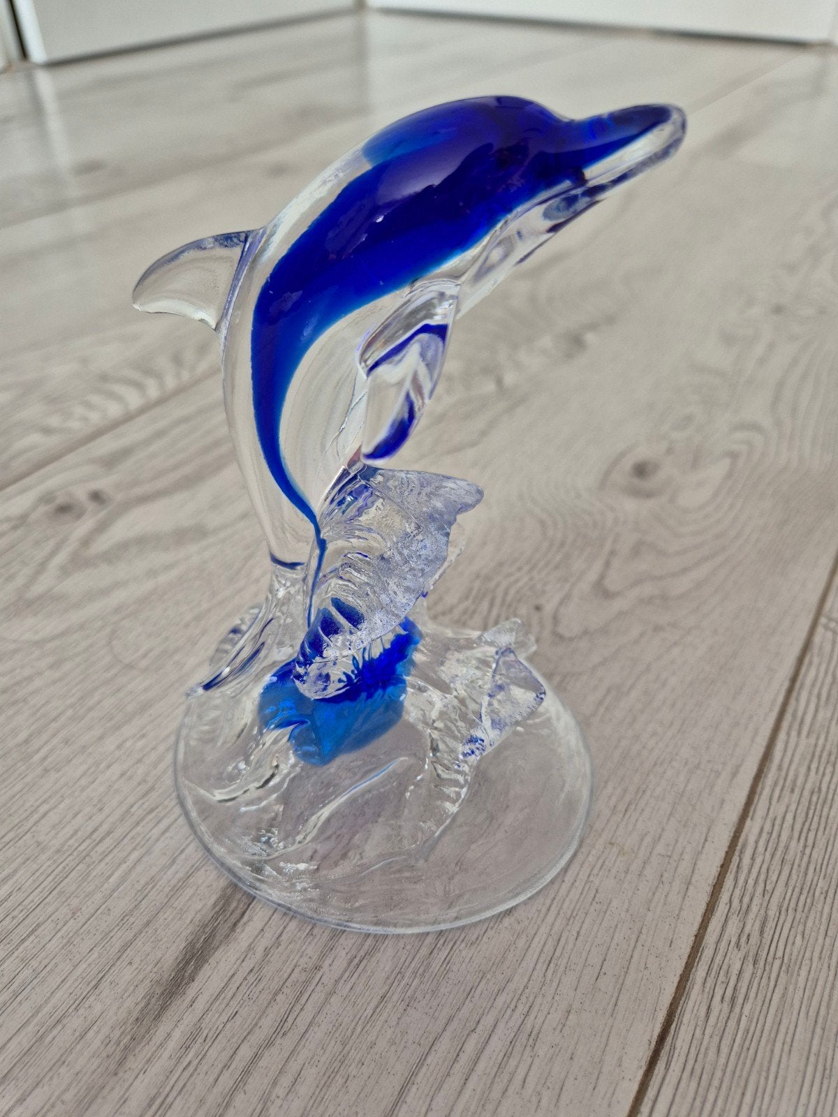 Vintage Cristal d'Arques Loodkristal Dolfijn Kobaltblauw, Ophalen of Verzenden
