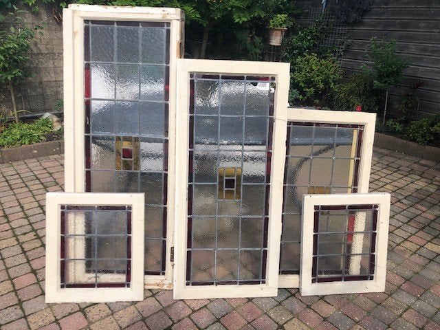 glas  in  lood, Doe-het-zelf en Verbouw, Glas en Ramen, Ophalen, Gevelraam of Ruit, Gebruikt, Minder dan 80 cm
