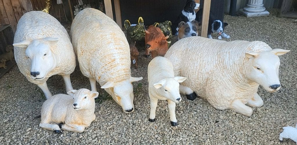 Polyester texel schapen beelden, Tuin en Terras, Tuinbeelden, Ophalen, Nieuw, Kunststof, Dierenbeeld