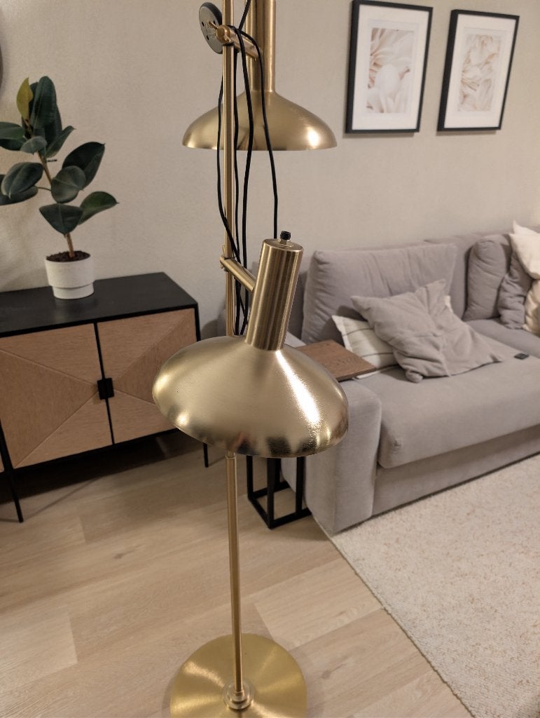 Dutchbone Karish Vloerlamp Staande Leeslamp Goud, Ophalen, Zo goed als nieuw, 150 tot 200 cm