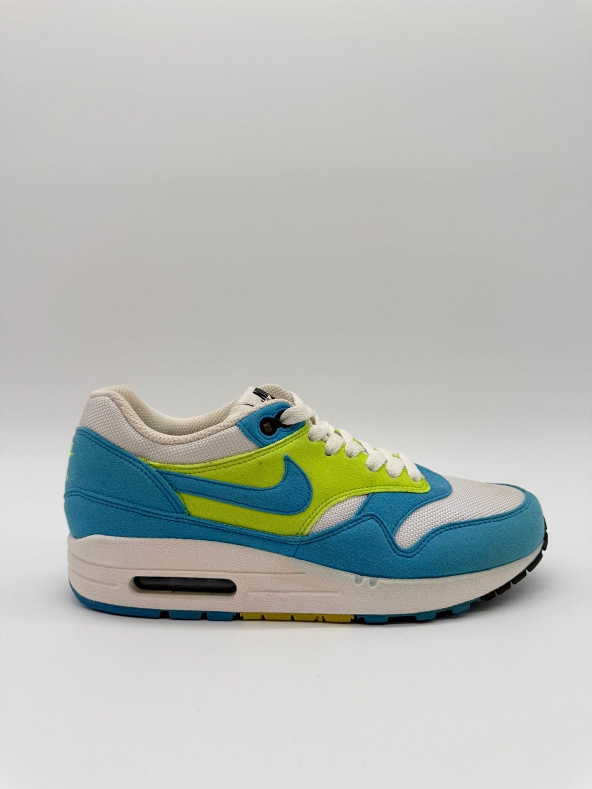 Nike Air Max 1 White Blue Glow Volt - Maat 38, Overige kleuren, ., Ophalen of Verzenden, .