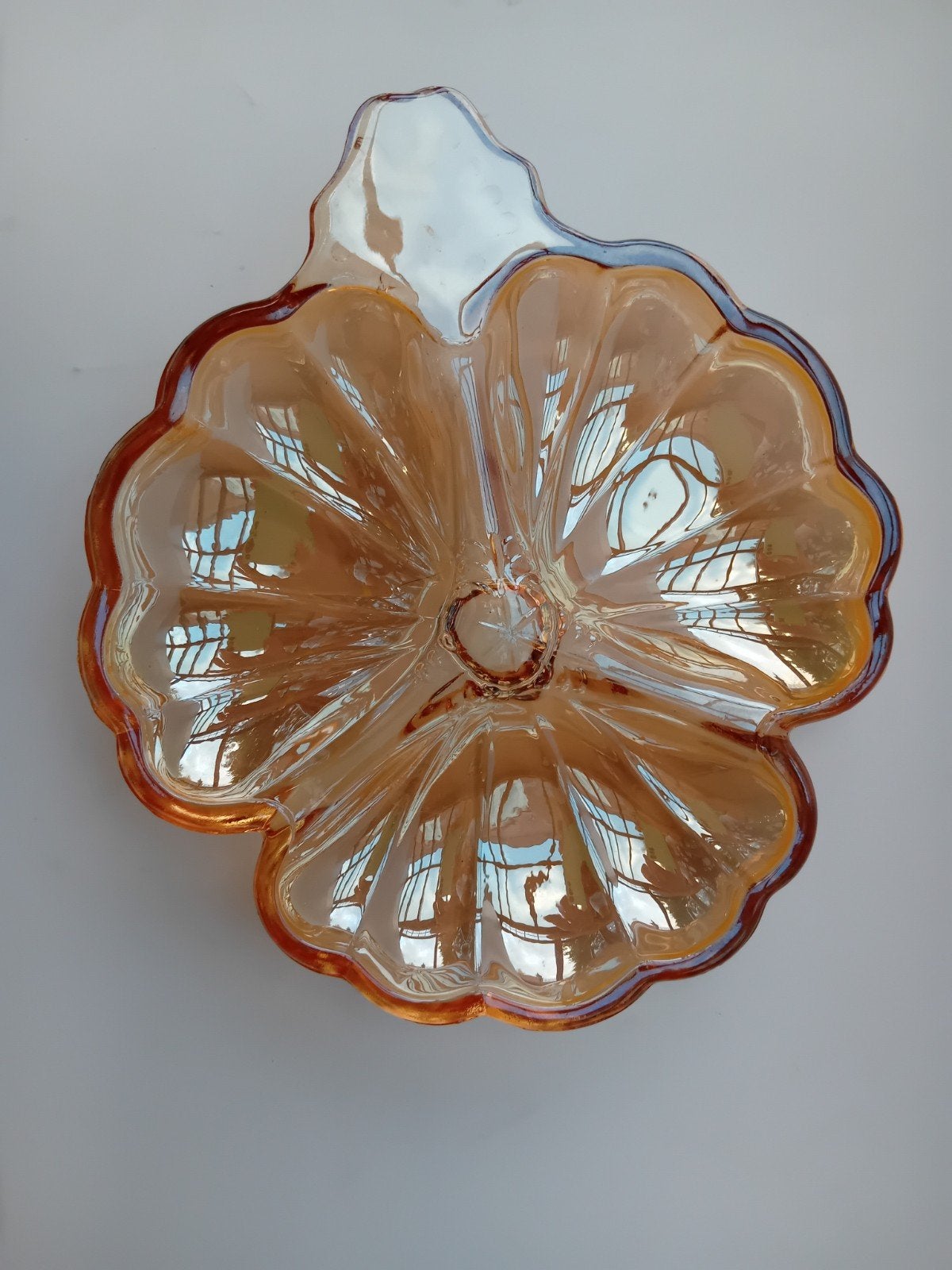 Jaennette marigold carnaval glass schaal 1960, Antiek en Kunst, Verzenden