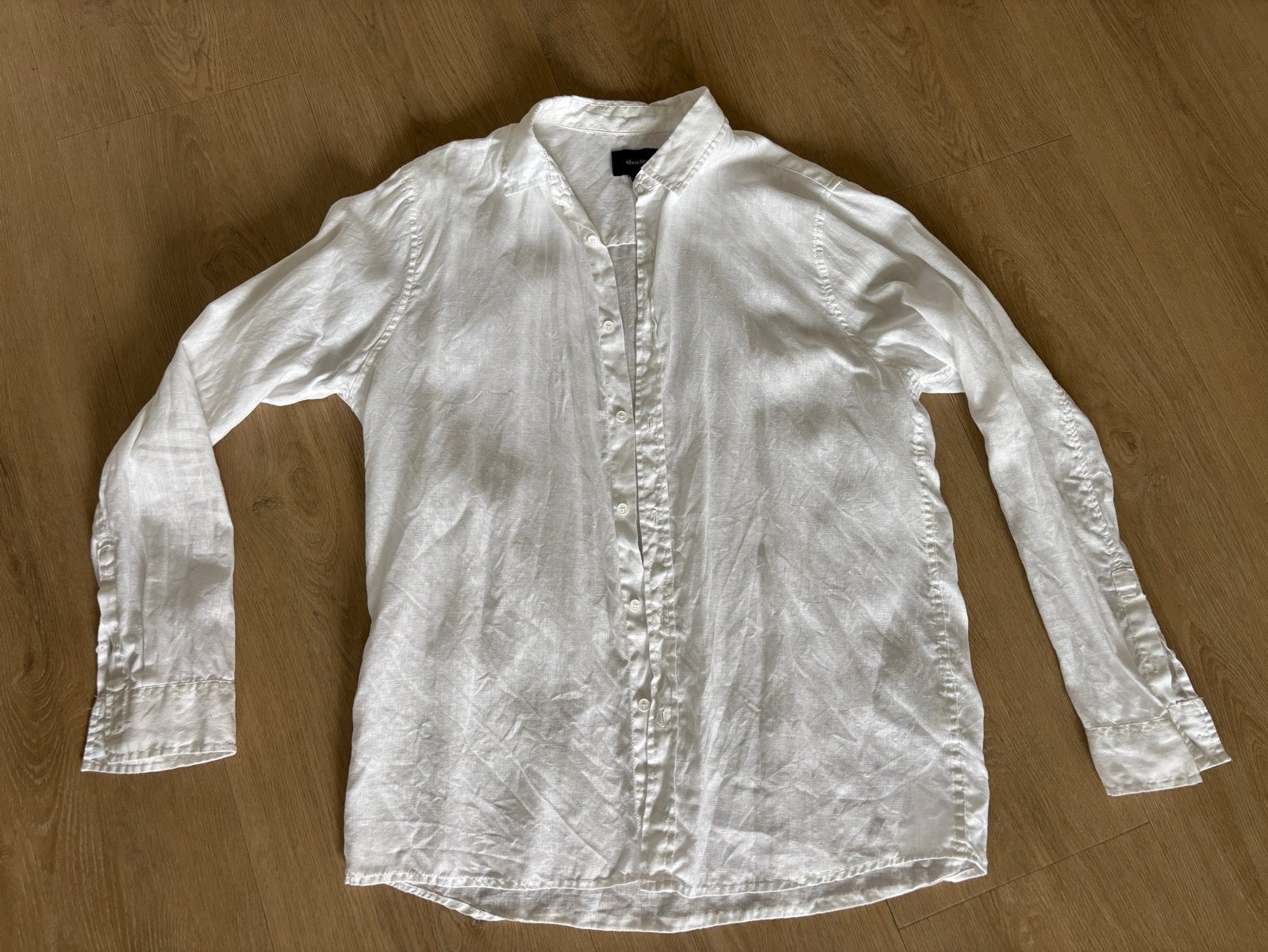 Shoeby wit linnen overhemd XL, Ophalen of Verzenden, Gedragen, Wit, Halswijdte 43/44 (XL)