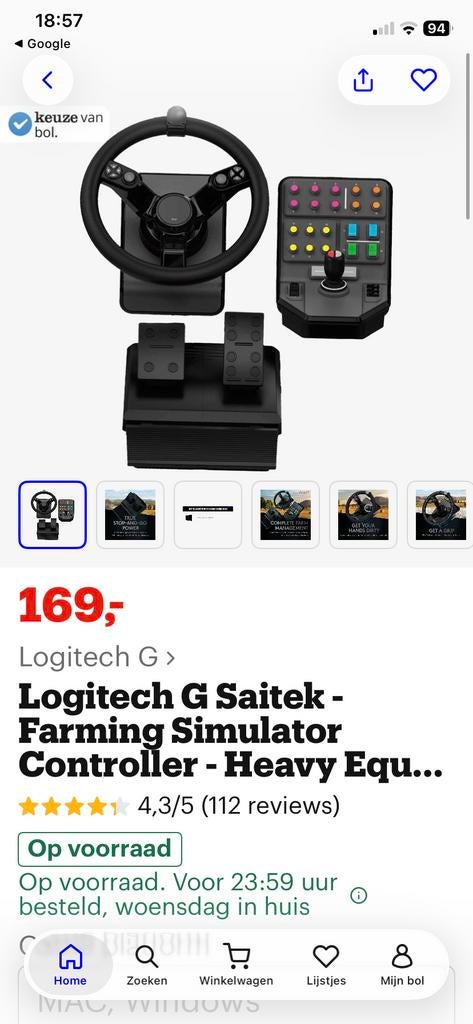Logitech G Saitek Farm Simulator Controller, Spelcomputers en Games, Games | Overige, Zo goed als nieuw, Simulatie, 1 speler, Vanaf 3 jaar