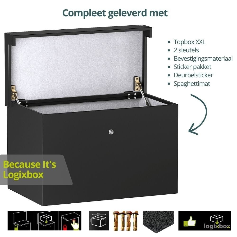 Logixbox - PakketBox XXL - 20% sterker  - GRATIS EXTRA's, Tuin en Terras, Brievenbussen, Ophalen of Verzenden, Nieuw, Staal, Staande brievenbus