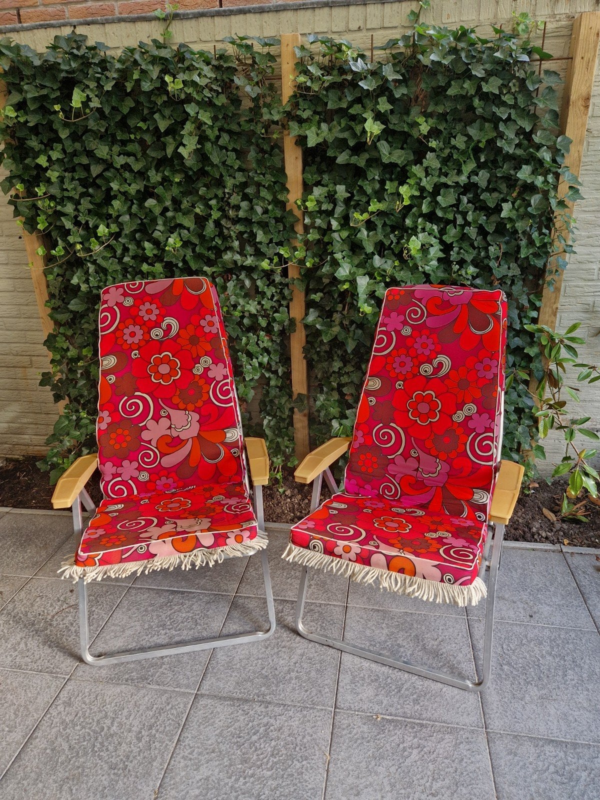Set 2x Echte Vintage Jaren 70 Campingstoelen, Ophalen, Campingstoel