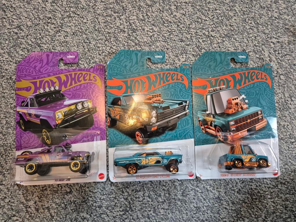 Hot Wheels Premium Set: '73 Jeep, '65 Mercury, '85 Chevy, Ophalen of Verzenden