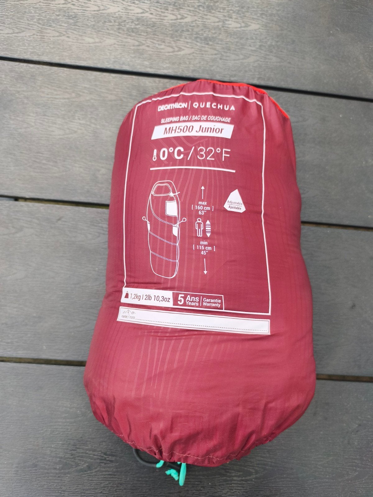 Decathlon Quechua MH500 Junior meegroei slaapzak, Caravans en Kamperen, Ophalen, Zo goed als nieuw