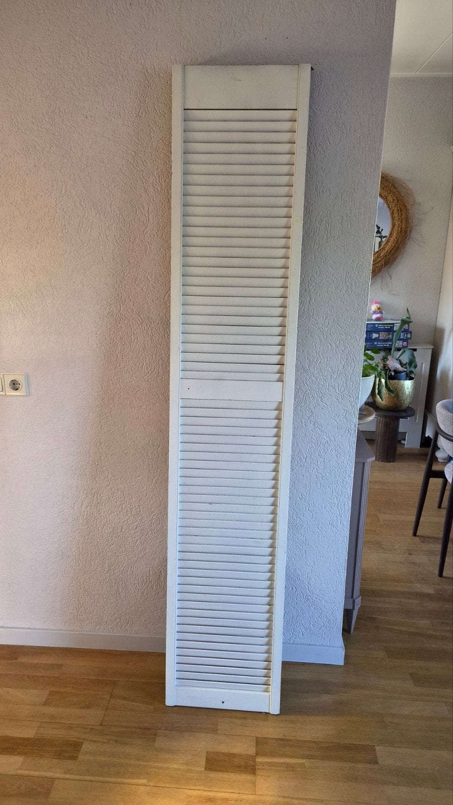 Witte houten vouwdeur/louvredeur, Ophalen, Gebruikt, Minder dan 80 cm, Binnendeur