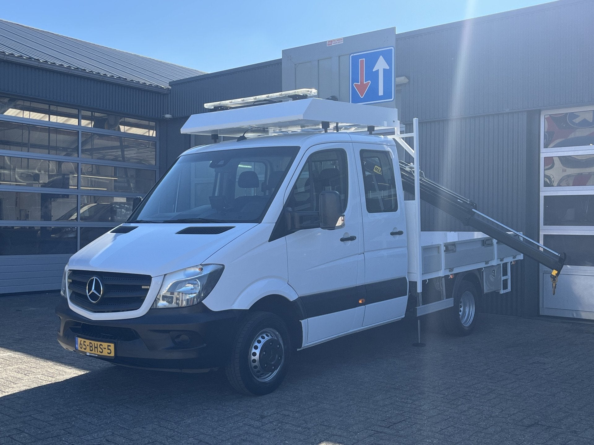 Mercedes-Benz Sprinter 514 CDI 366 Hiab Laadkraan 018T Trekh, Auto's, Automaat, Stof, Gebruikt, 7 stoelen