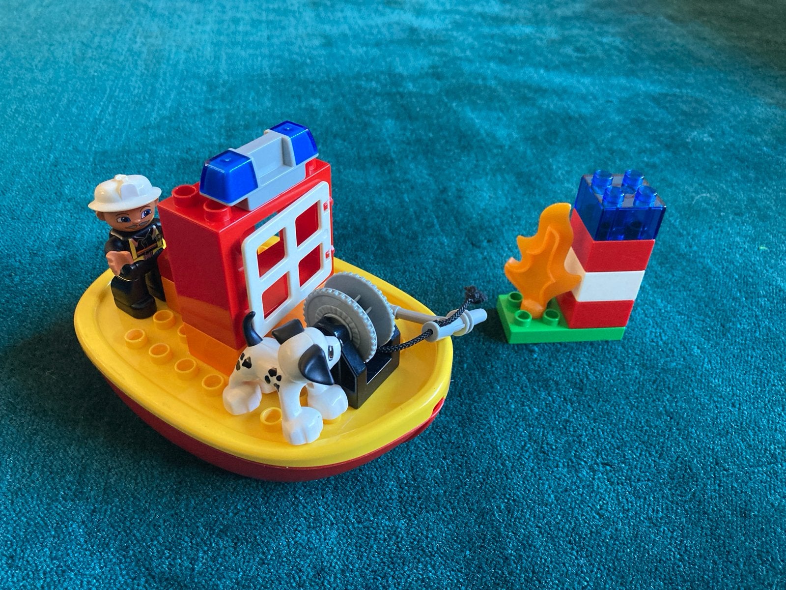 LEGO Duplo Brandweerboot met Brandweerman (set 10591), Ophalen of Verzenden, Zo goed als nieuw, Overige merken