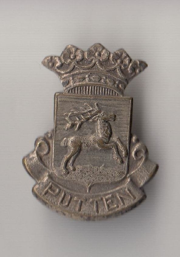 Putten Stadswapen broche, Gebruikt, Niet vindbaar, Niet vindbaar, Speldje of Pin