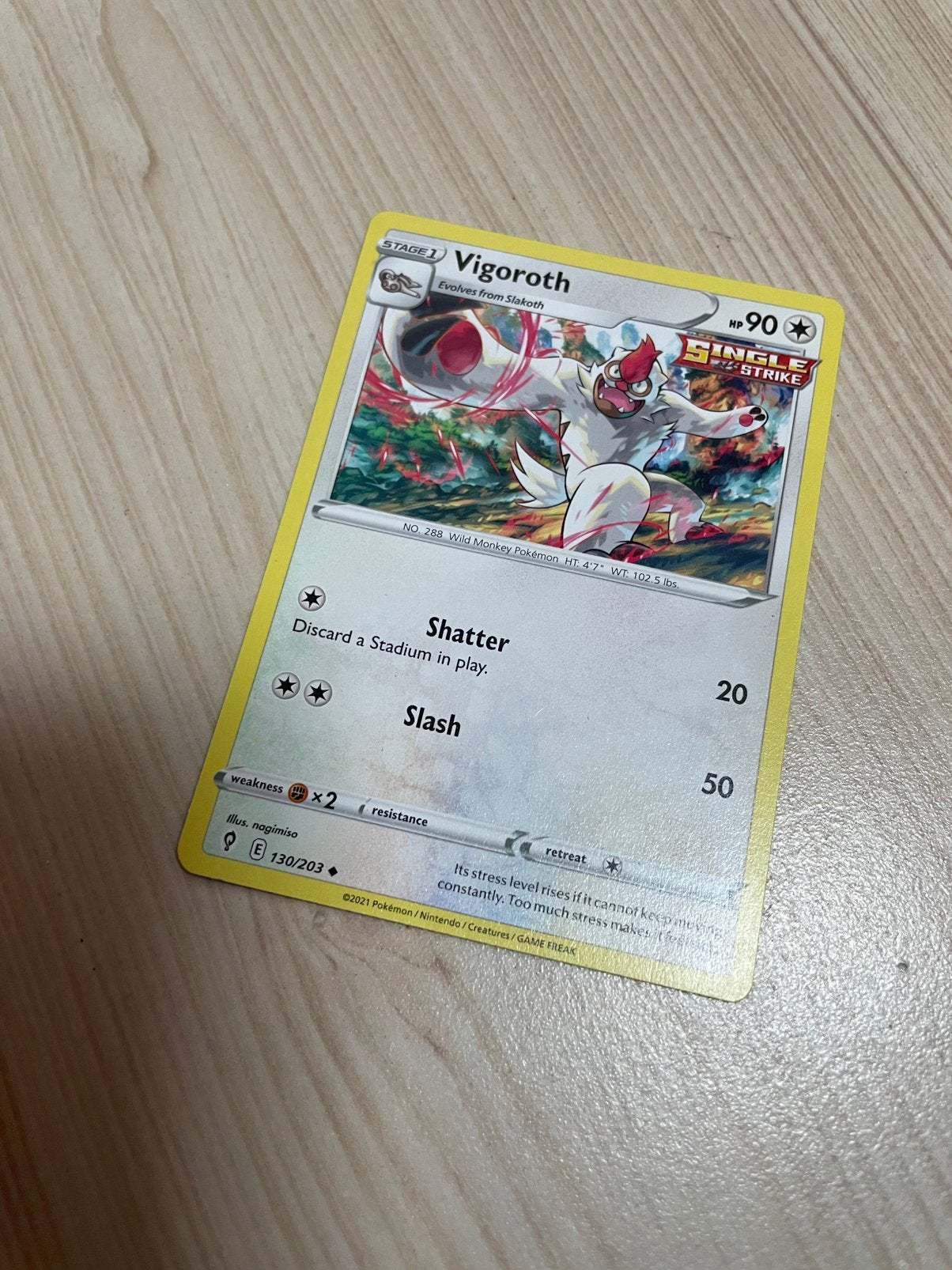 Pokémon kaart, Single Strike: Vigoroth, Ophalen of Verzenden, Nieuw, Losse kaart
