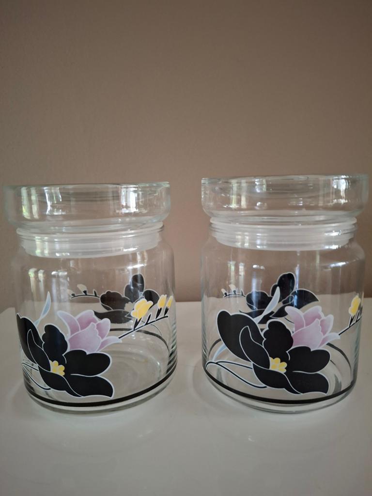 2 Luminarc potten Anaīs. Jaren 80, Huis en Inrichting, Keuken | Potten en Pannen, Ophalen, Zo goed als nieuw, Glas, Pot, Bus of Blik