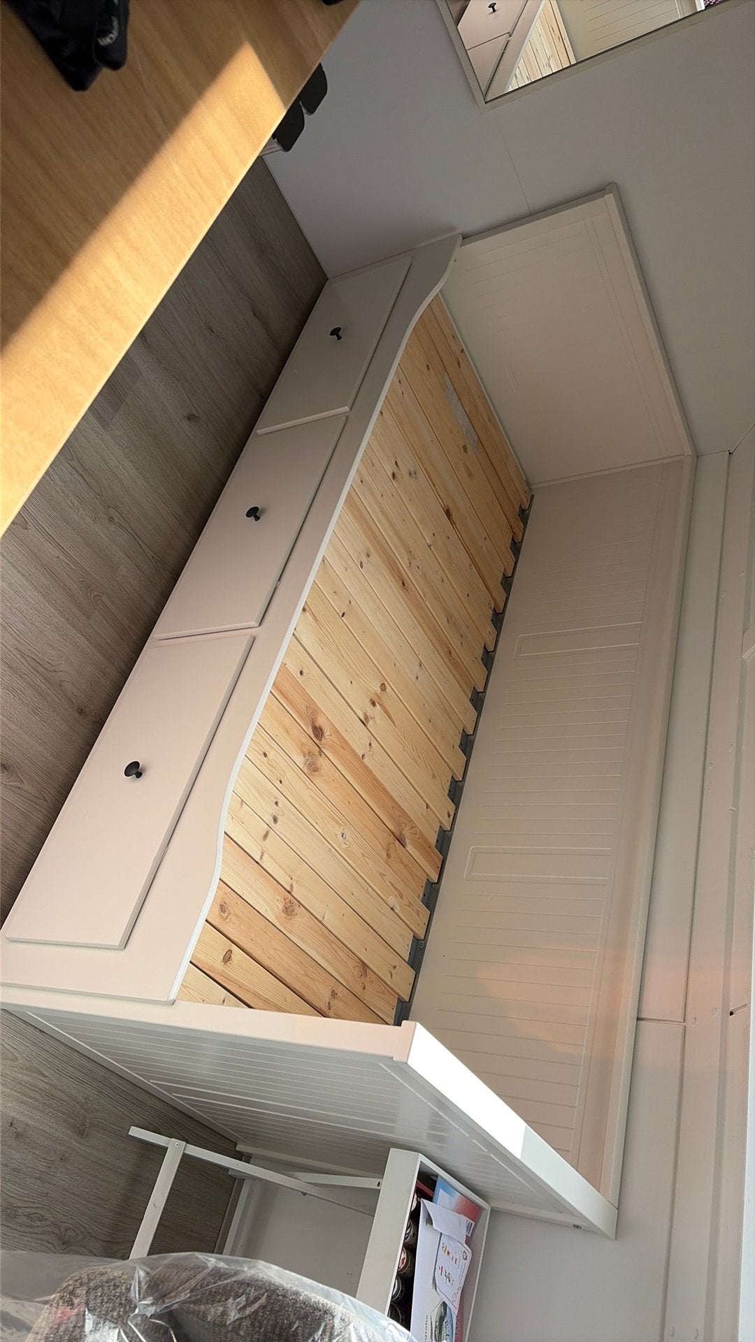 Hemnes bedbank, Ophalen, Gebruikt, Wit, Tweepersoons