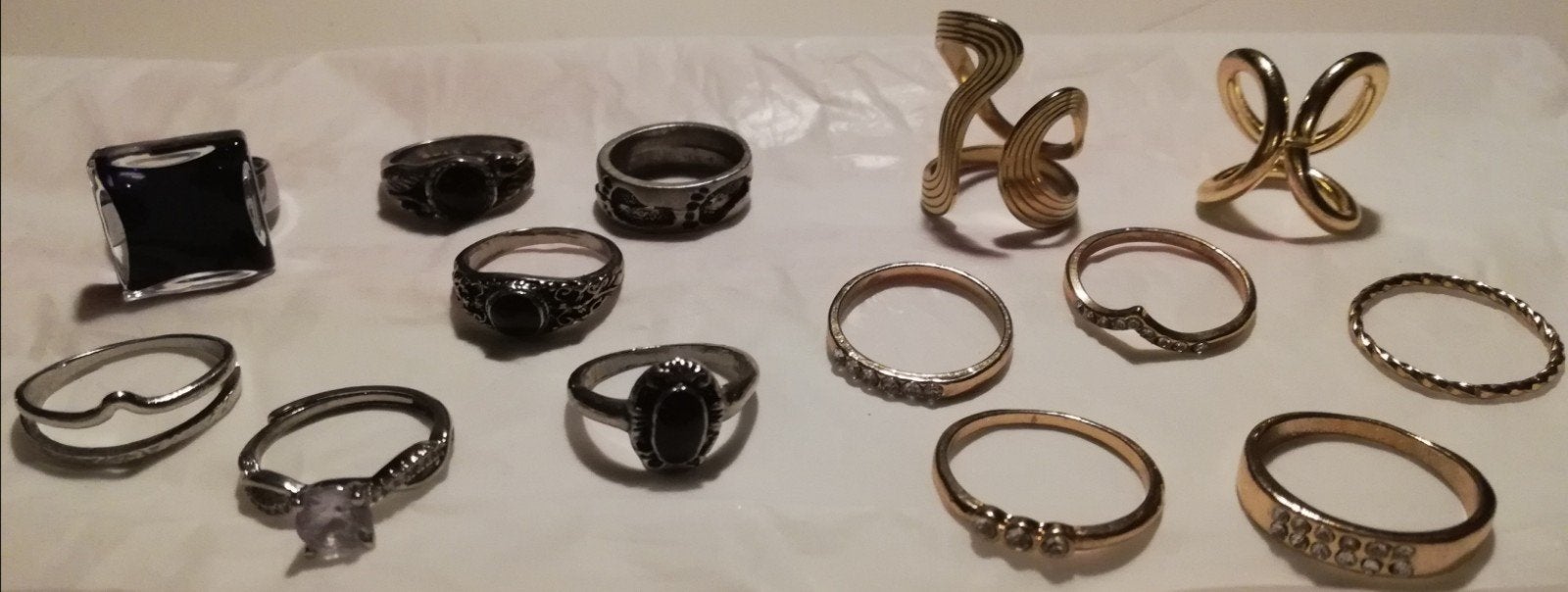partij van 14 damesringen(goudkleurig/zilverkleurig), Sieraden, Tassen en Uiterlijk, Ringen, Ophalen, Zo goed als nieuw, Goud