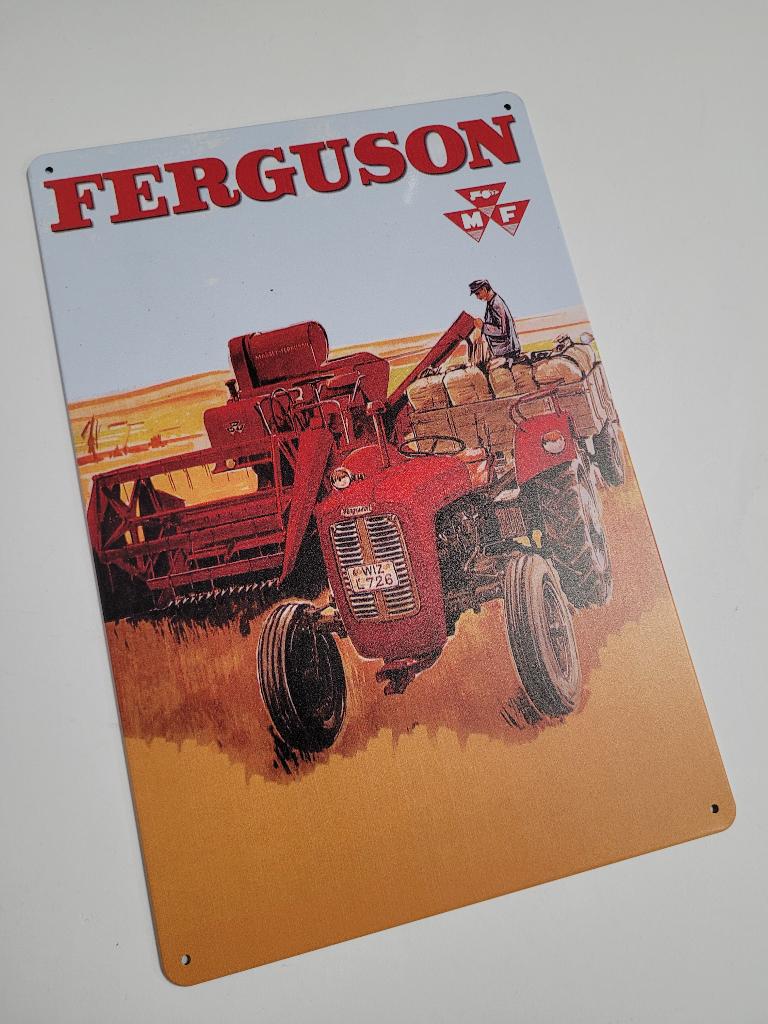 Massey Ferguson MF Rood graan reclamebord van metaal deco, Reclamebord, Info@deconoord.nl, Deco Noord, Nieuw