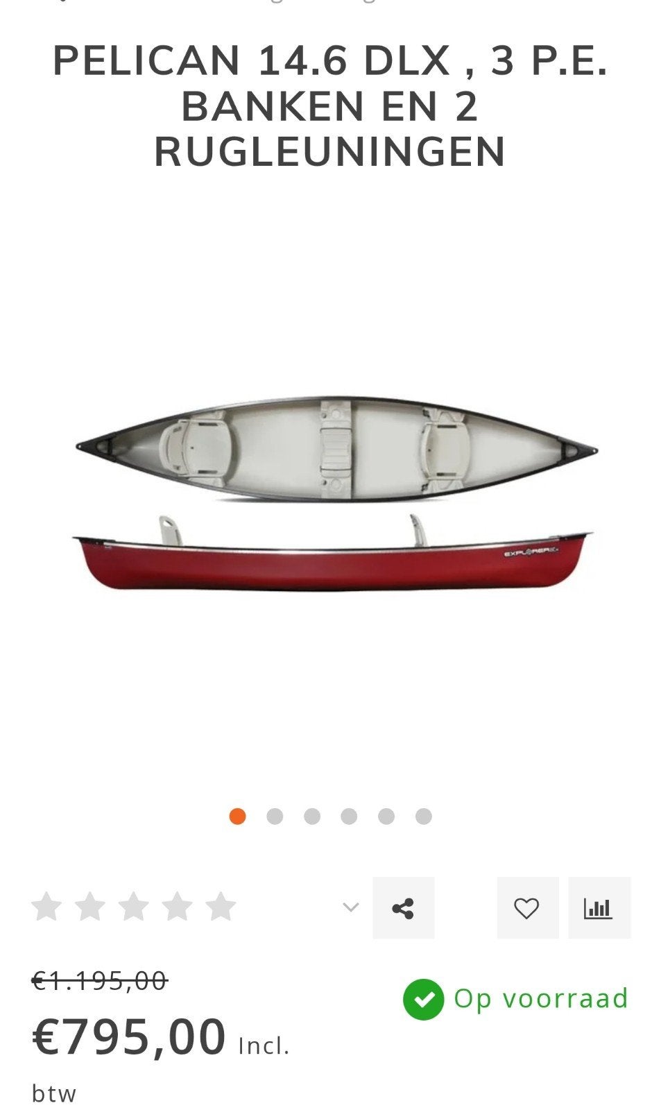 Pelican 14.6 DLX 3-persoons kano met peddels ZGAN, Watersport en Boten, Ophalen, Zo goed als nieuw, Canadese kano of Open kano