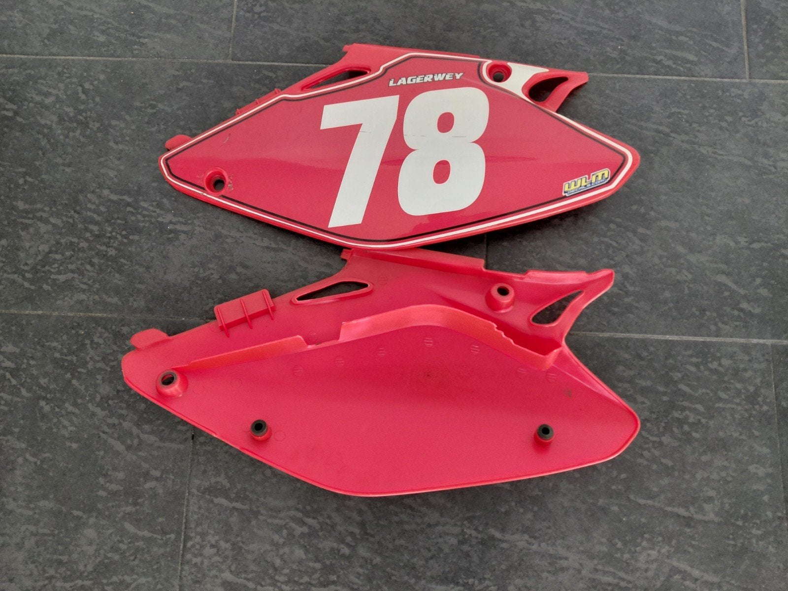 nieuw Rode zijpanelen honda crossmotor CR250 02/03, Verzenden, Nieuw
