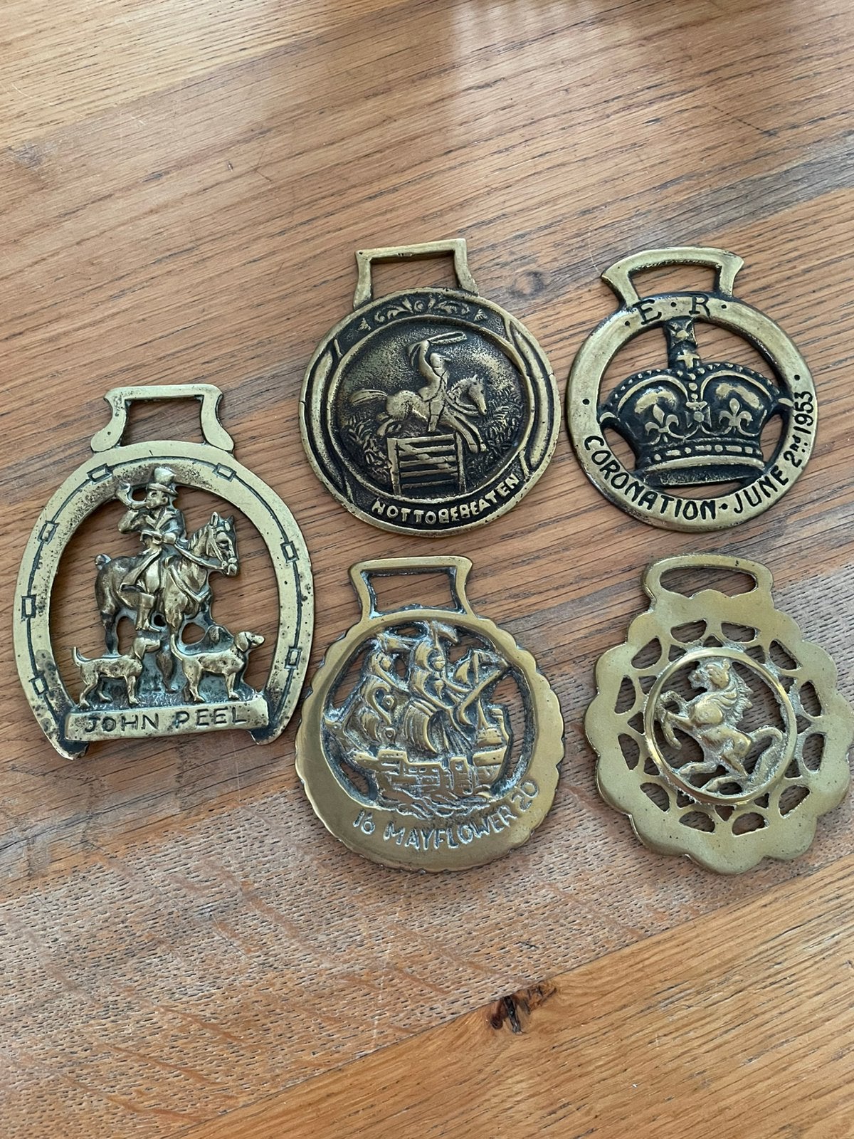 vintage koperen paardendecoratie (horse brass) 2, Ophalen of Verzenden, Gebruikt