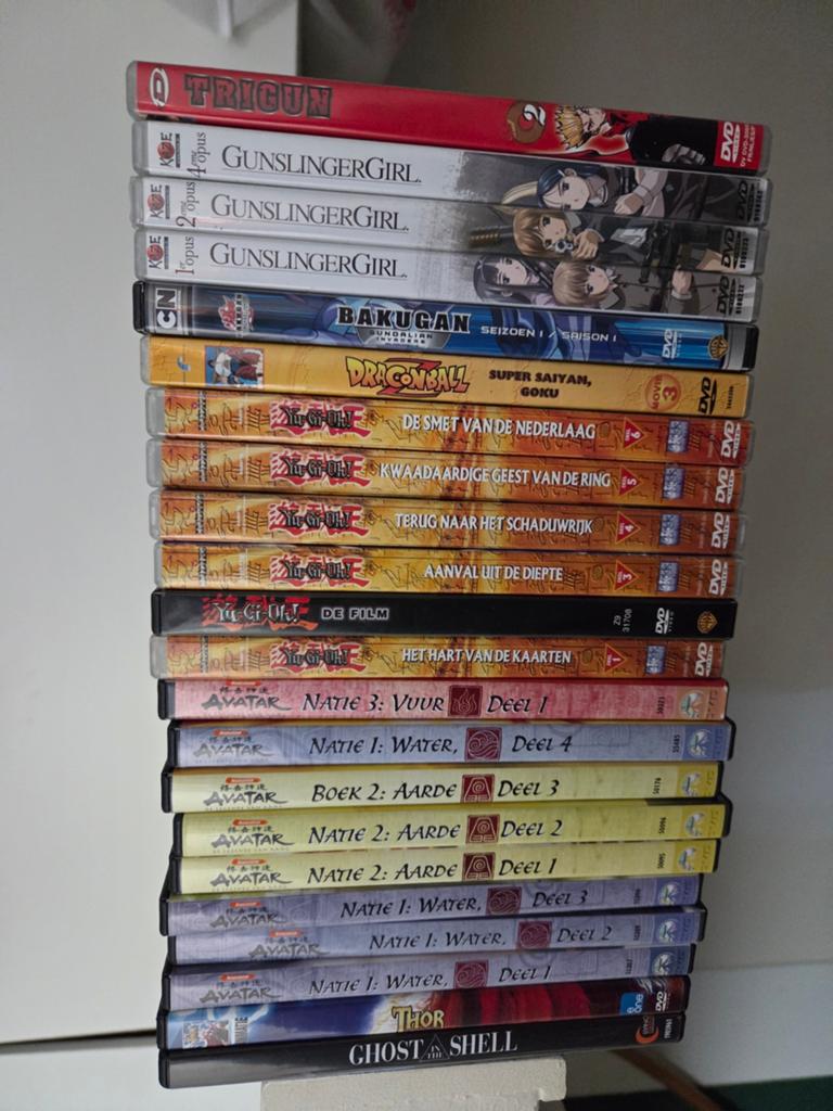 22x dvd oa Yu-Gi-Oh + Dragonball + Avatar + Gunslinger, Cd's en Dvd's, Alle leeftijden, Ophalen of Verzenden, Zo goed als nieuw