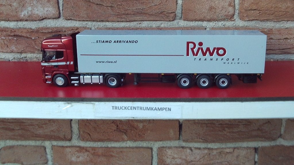 WSI  Scania  van  Riwo  Transport - waalwijk., Hobby en Vrije tijd, Ophalen of Verzenden, Nieuw, Bus of Vrachtwagen, Wsi