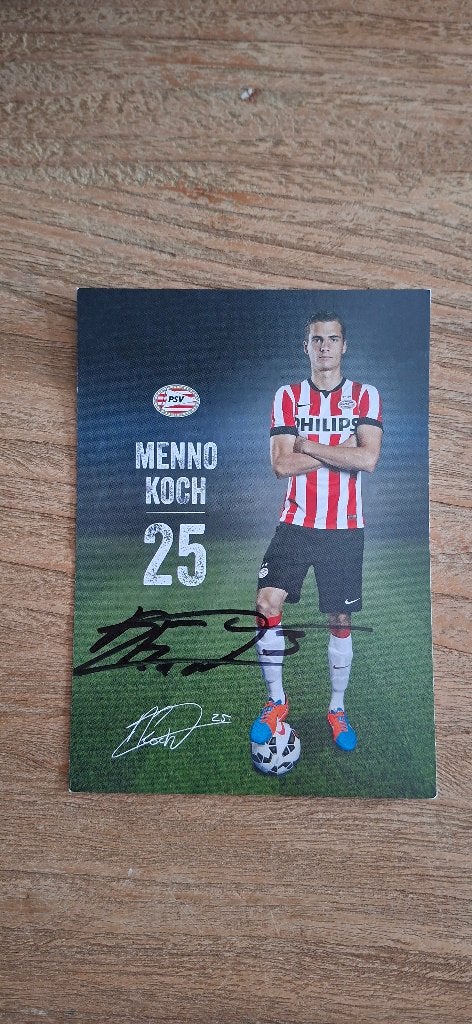Spelerskaart met handtekening; Menno Koch # PSV, Ophalen of Verzenden, Nieuw, PSV, Spelerskaart
