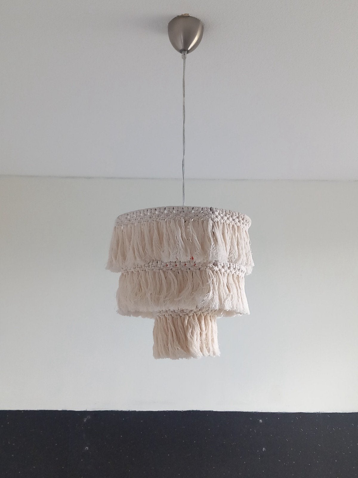 Macramé lamp bohemian (t/m okt beschikbaar), Ophalen, Zo goed als nieuw