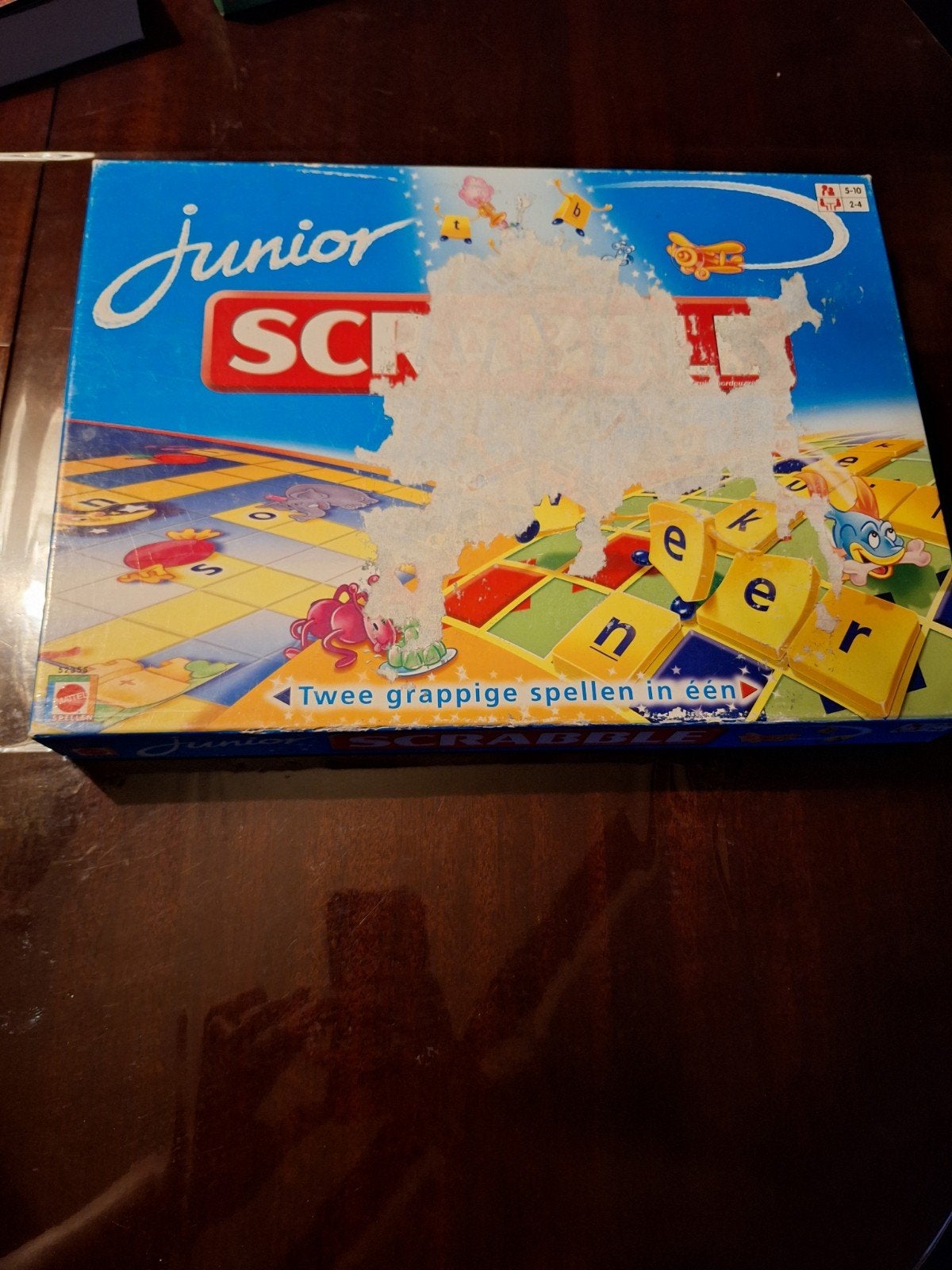 Junior Scrabble Bordspel - Twee Spellen in Eén, Drie of vier spelers, Ophalen of Verzenden, Gebruikt